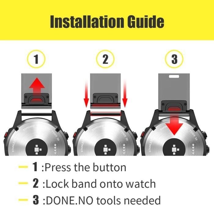 Strap Garmin Fenix 5X / 6X / 7X Pro Quickfit 26Mm Tali Jam Silikon Rubber Premium Sport Watch Origin
