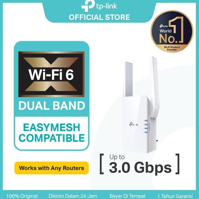 TERLARIS - TP-link RE705X Mesh WiFi 6 range extender Dual Band wifi extender TP-Link OneMesh