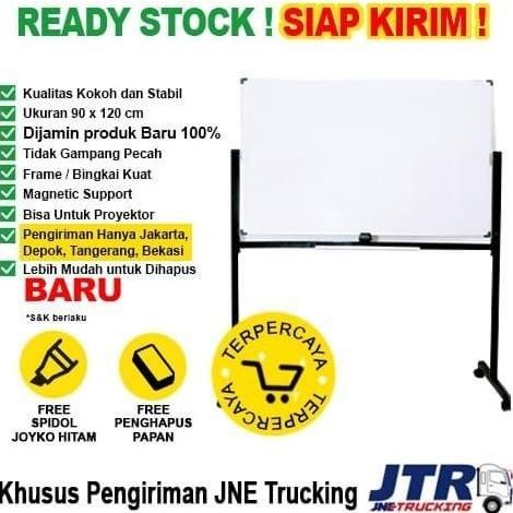 

TERLARIS - Whiteboard / Papan Tulis Magnetic SAKANA 90x120 cm (Double Face Kaki)