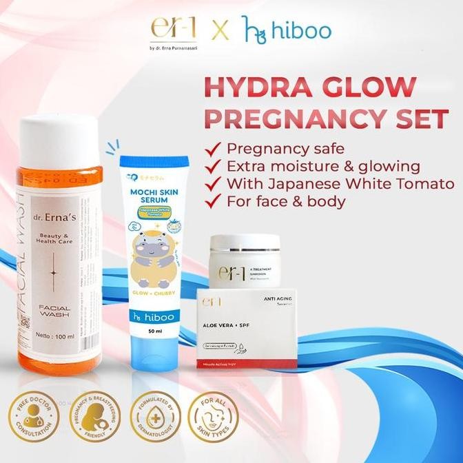 TERBARU - er-1 by dr. Erna Purnamasari  X hiboo Hydra Glow Pregnancy Set 3 Pcs - Paket Skincare Ibu 
