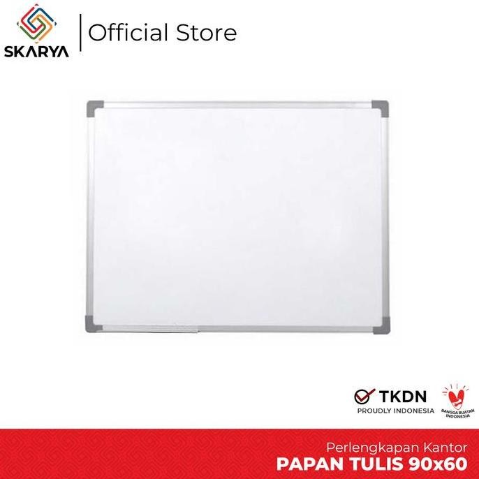 

TERMURAH - Papan Tulis Whiteboard Magnetic 90 x 60 SIngle Face Sakana (Baru)
