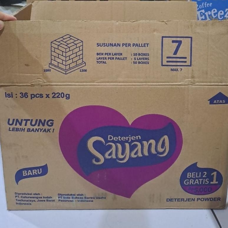 KIRIM INSTAN DETERGEN BUBUK SAYANG 1 DUS isi 36 PCS
