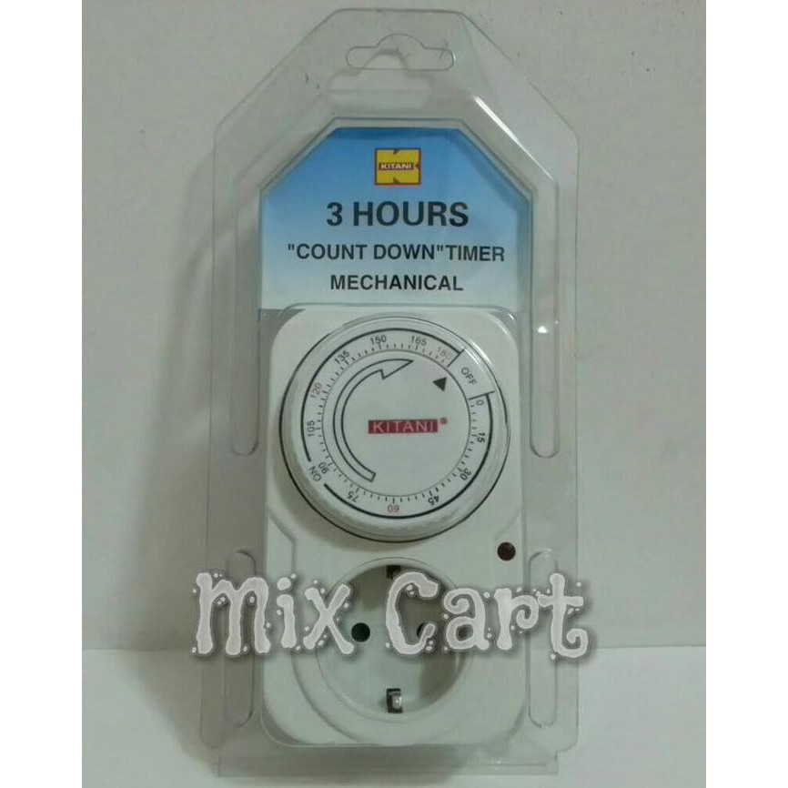 Stop Kontak / Count Down Timer Analog Kitani 3 Jam (180 Menit) Terbaru