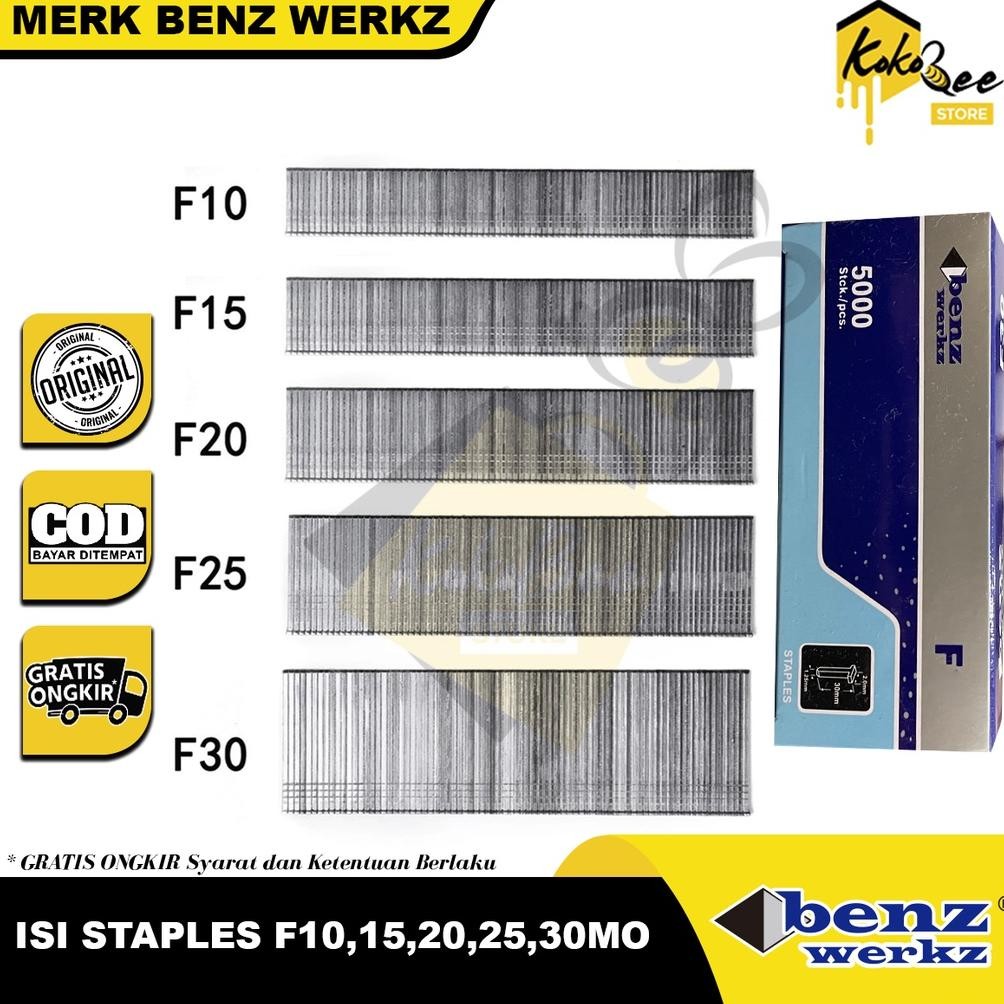 

Readyy!! Isi staples paku tembak F10MO F15MO F20MO F25MO F30MO - Air nailer gun paku tembak angin model lurus isi 5000pcs
