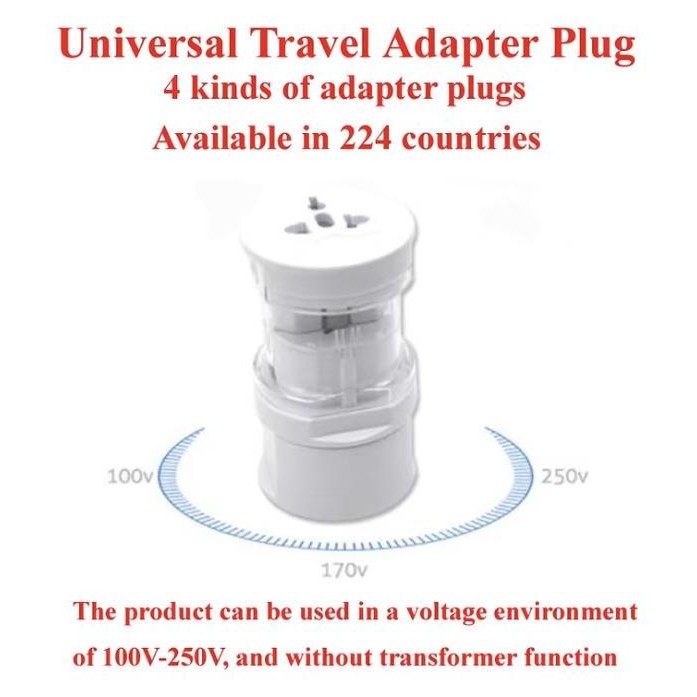 4 In 1 All In One Travel Adaptor Conventer Universal Internasional / Steker Colokan Adapter Koonvert
