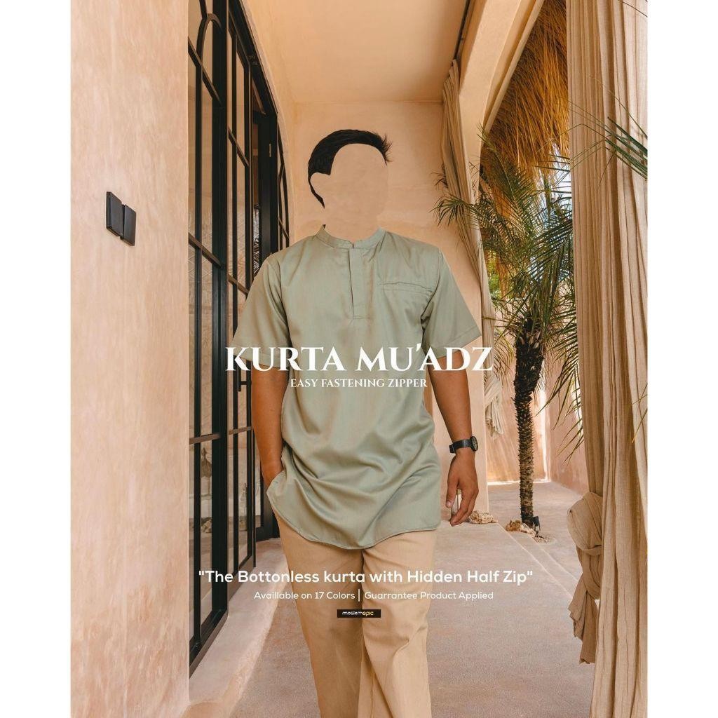 Sg Kurta Muadz By Moslem Epic | Koko Lengan Pendek Cod Polos Baju Muslim Pria Seragam Santri Ibadah