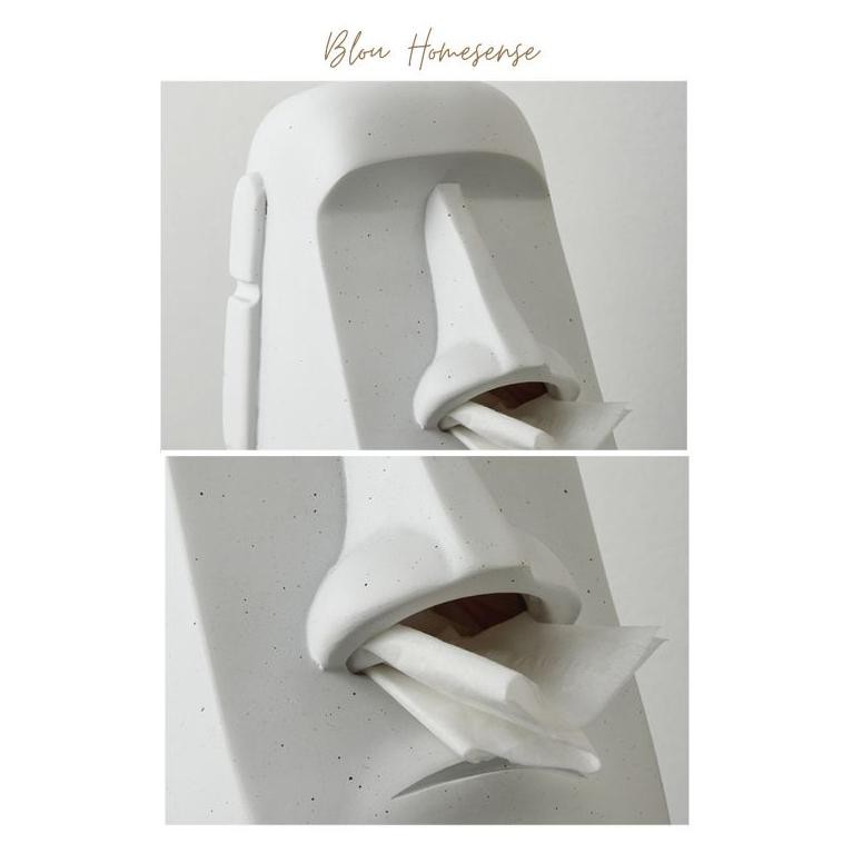 Blou Moai Kepala Batu Tissue Box Kotak Tissue Unik Insp Moai Statue Terbaru