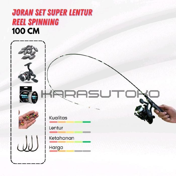 FT Joran Pancing set waderan super lentur 100cm (kayu hitam) untuk Reel Mancing casting