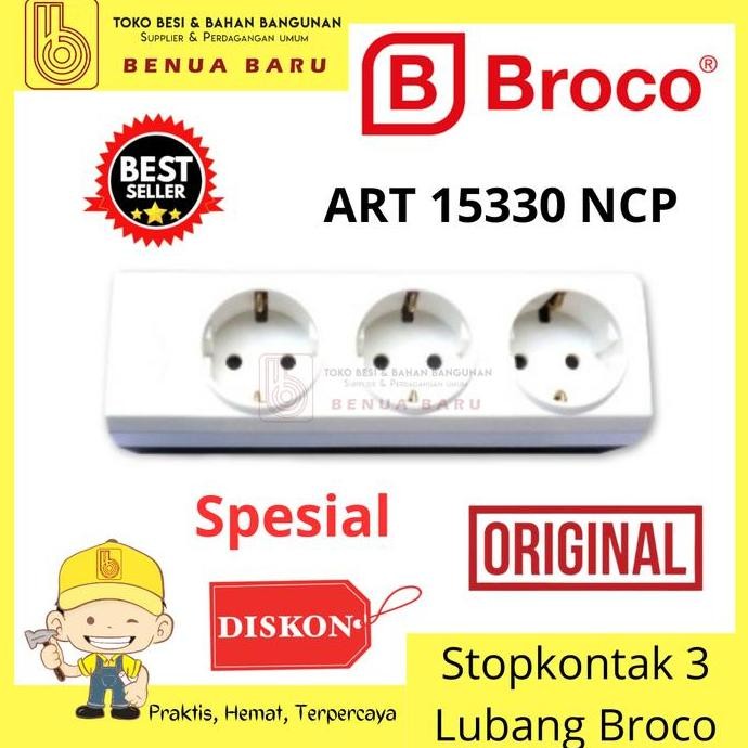 Stopkontak Broco 3 Lubang / Colokan Stopkontak Broco 3 Lubang Terbaru