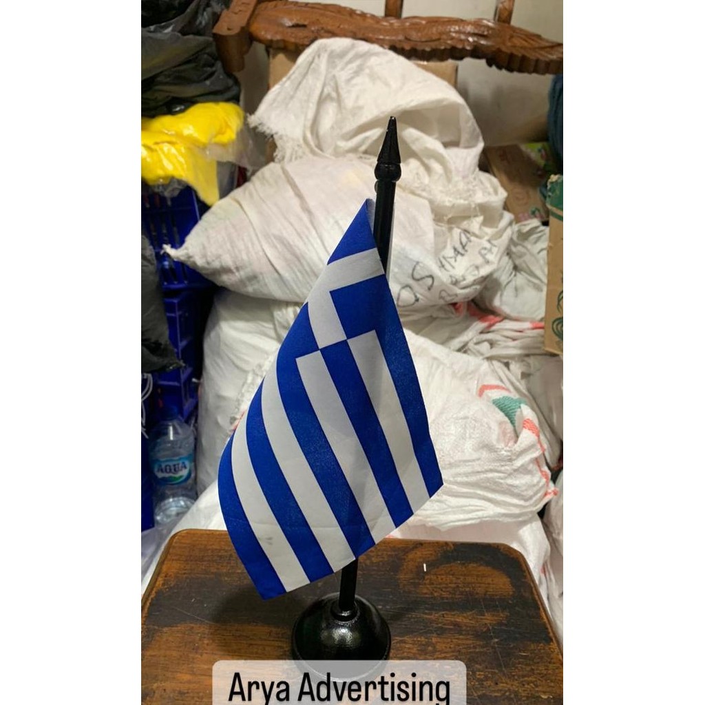 

ready !!! Bendera negara YUNANI+tiang kayu meja