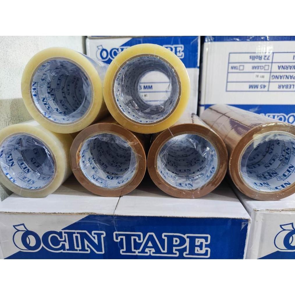 

Readyy!! Lakban Packing Ocin-NawaTape Bening dan Coklat harga 1 dus isi 72 pcs