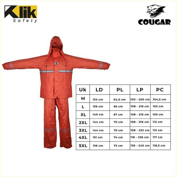 Jas Hujan Safety Rain wear Cougar Oxford Jaket Celana Reflektif Ori