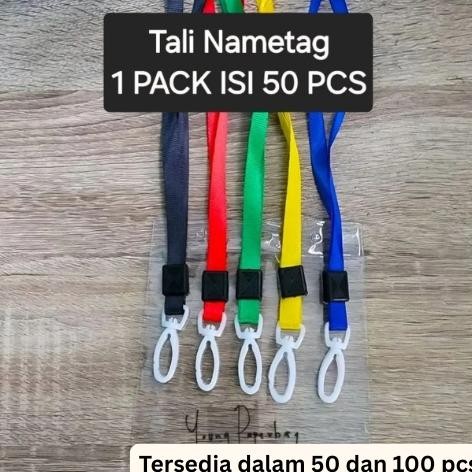 

Readyy!! Tali Lanyard ID Card Nametag Nylon 1 cm / Tali Gantung hook plastik polos (50-100 pcs)