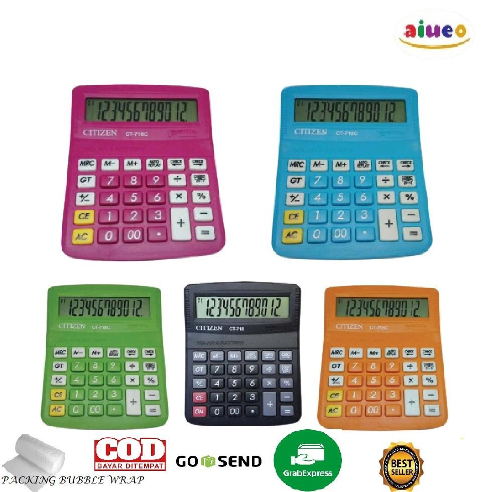 

Readyy!! Kalkulator Citizen CT-718C Kalkulator CT 718 C Electronic Calculator 12 Digits