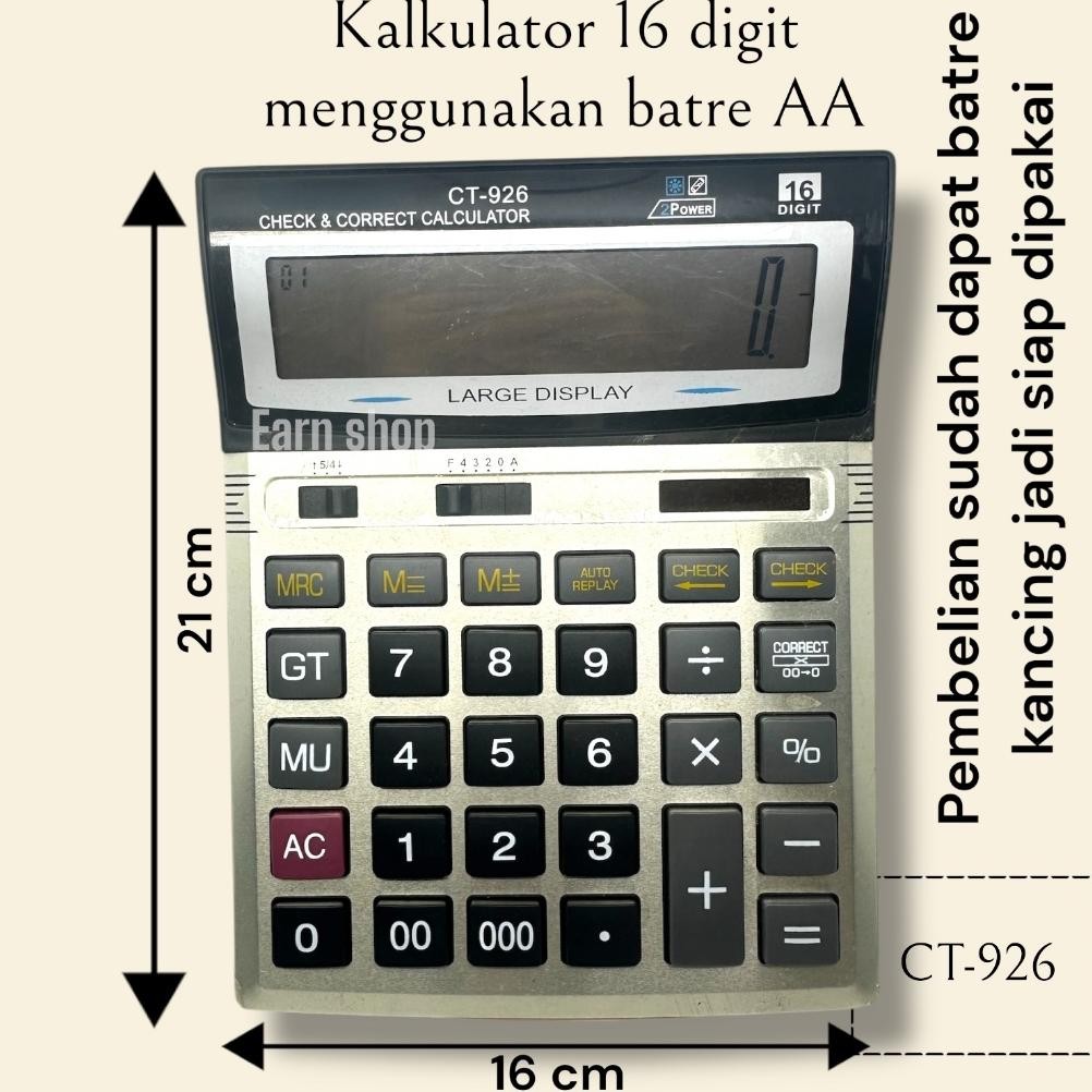 

Readyy!! Kalkulator BESAR Citizen CT 926 16 Digit - Kalkulator Dagang Warung Besar / Kalkulator MURAH GROSIR