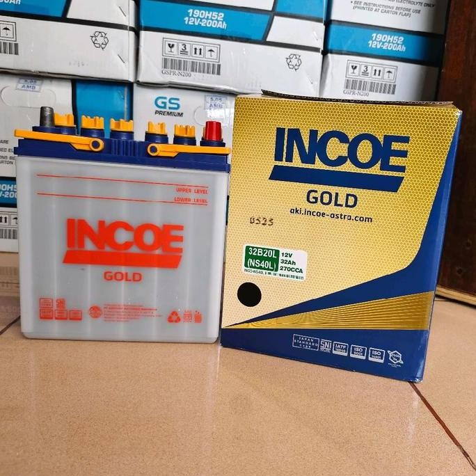 Aki Mobil Daihatsu Sirion, Ayla, YRV NS40L / 32B20L INCOE Gold Aki basah murah