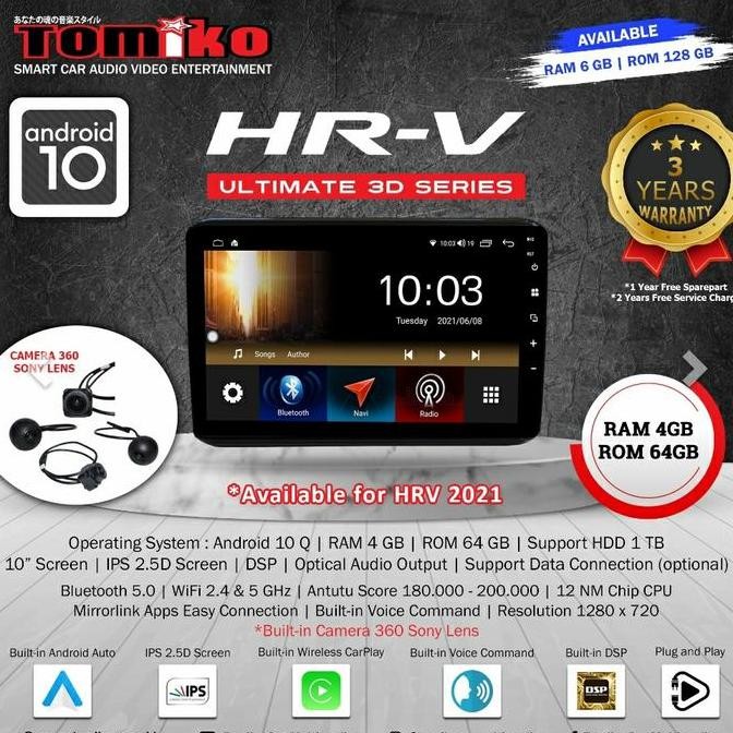 headunit android tomiko include 360 oem honda hrv | headunit android |