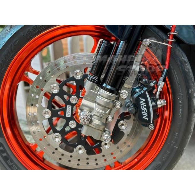 DUDUKAN BREKET BRACKET SELANG REM CAKRAM SHOCK SOK DEPAN CUSTOM ULIR CHROME STAINLESS VARIO BEAT SCO