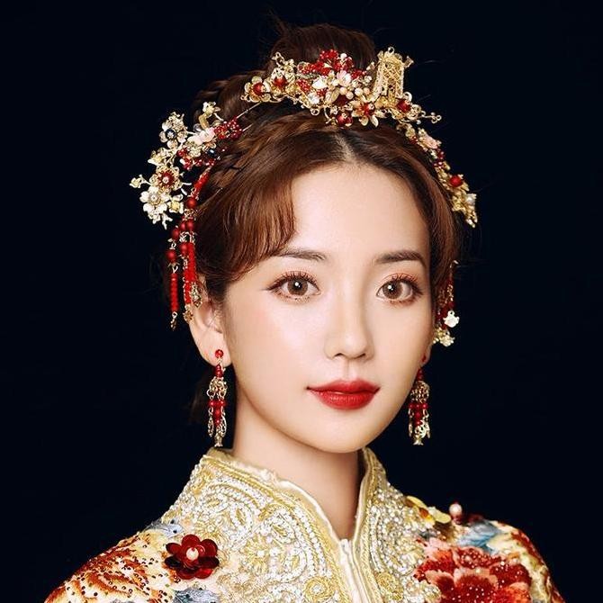 1set Tusuk Konde Sangjit Aksesoris Jepit Rambut Retro Tusuk Konde Cina murah