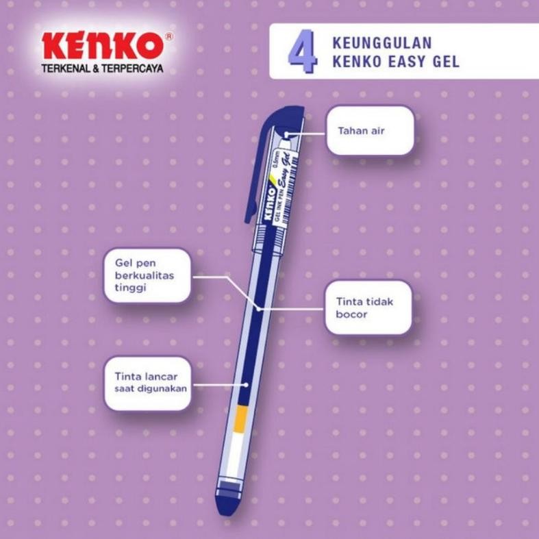 

Recomend Pulpen Kenko Easy Gel 0.5mm ( 1pak/12pcs ) ,,