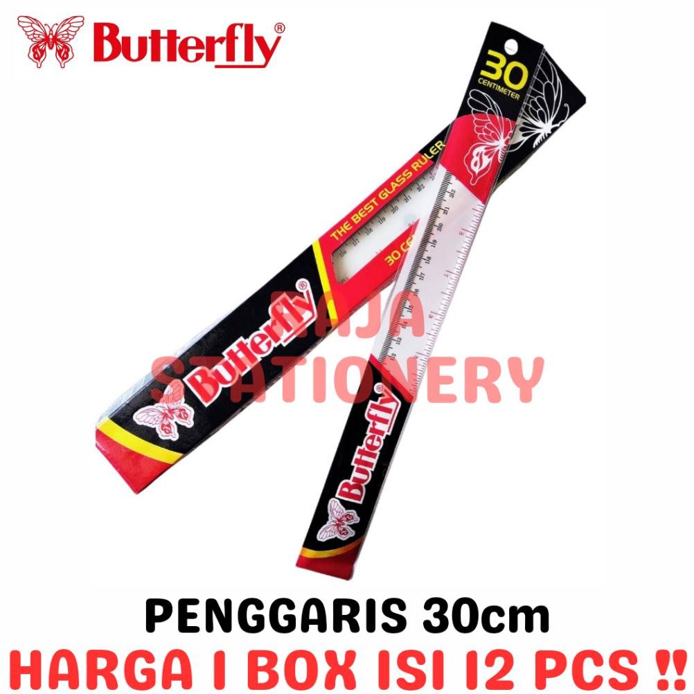

Flash Sale - BUTTERFLY RULER 30CM TRANSPARENT PENGGARIS BUTTERFLY KUPU KUPU 30CM PANJANG PLASTIK TRANSPARAN MATEMATIKA LUSIN BOX [12PCS] .,