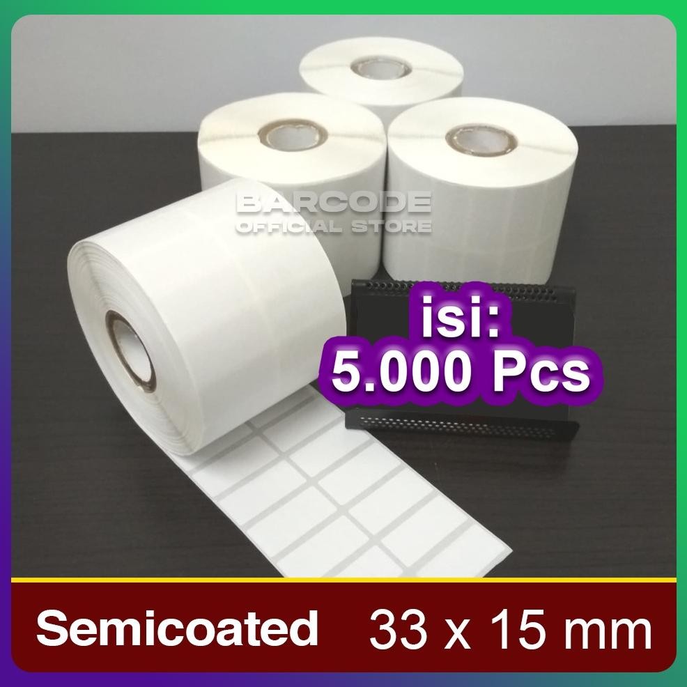 

Best - Label Barcode 33 x 15 mm - 33x15 mm - 33x15mm - (2 Line ) - Kertas Sticker Label Semicoated Isi 5000 ,,