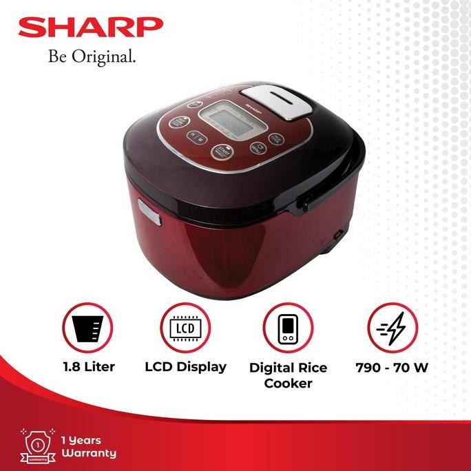 BEBAS ONGKIR - Sharp Digital Rice Cooker - KS-TH18-WH/RD