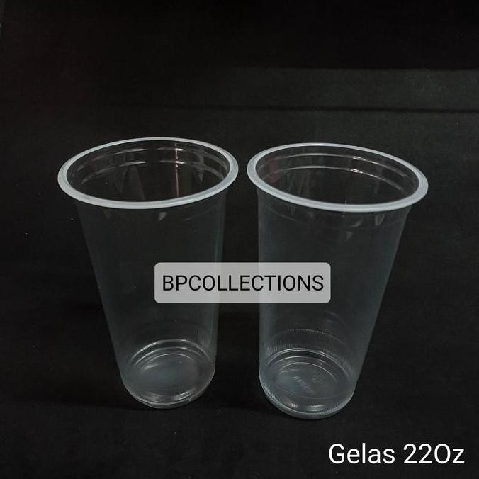 Original Gelas Plastik 22oz 1000pcs - Gelas Bubble Tea GOJEK GRAB Grosir