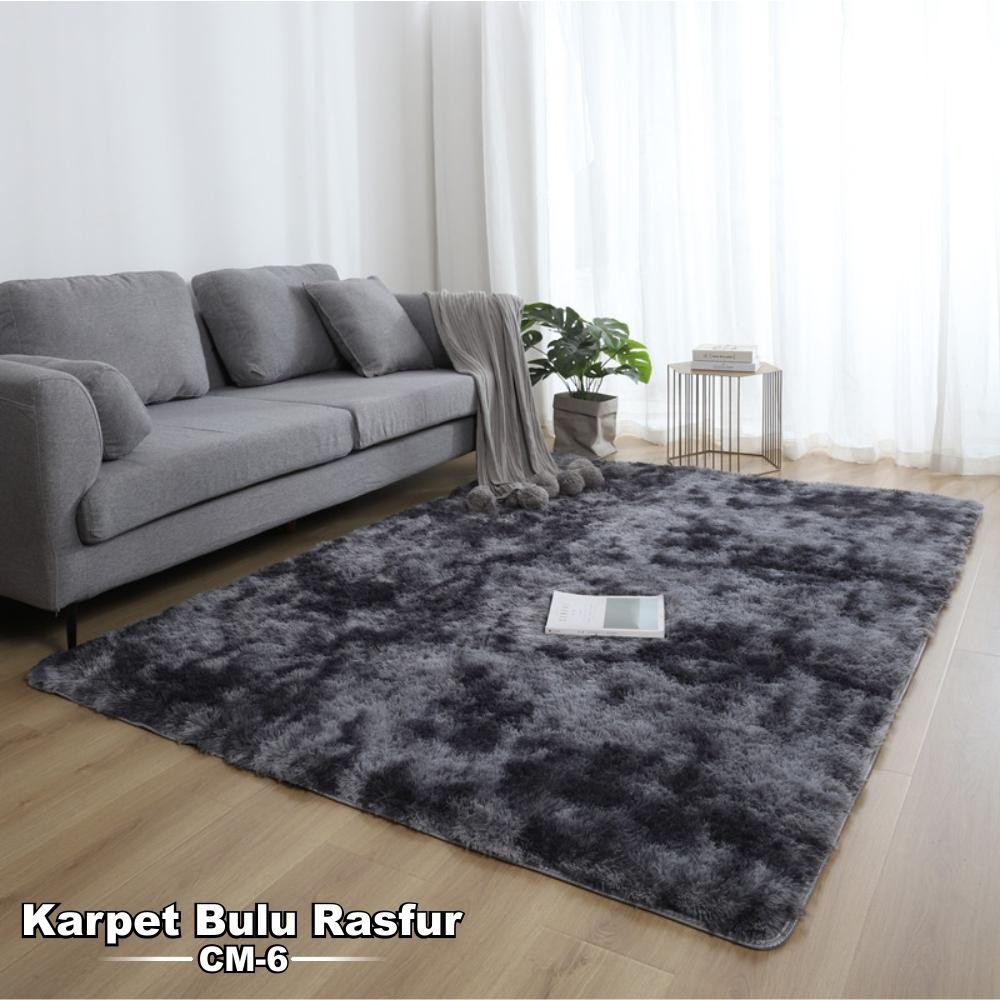 Karpet Bulu Tebal Motif Tiedye Aestetic Karpet Rasfur Tebal