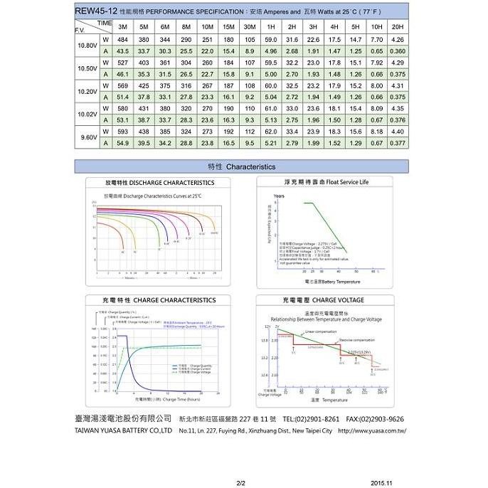 Baterai Yuasa Rew45-12 12V 45W 9Ah Battery Ups