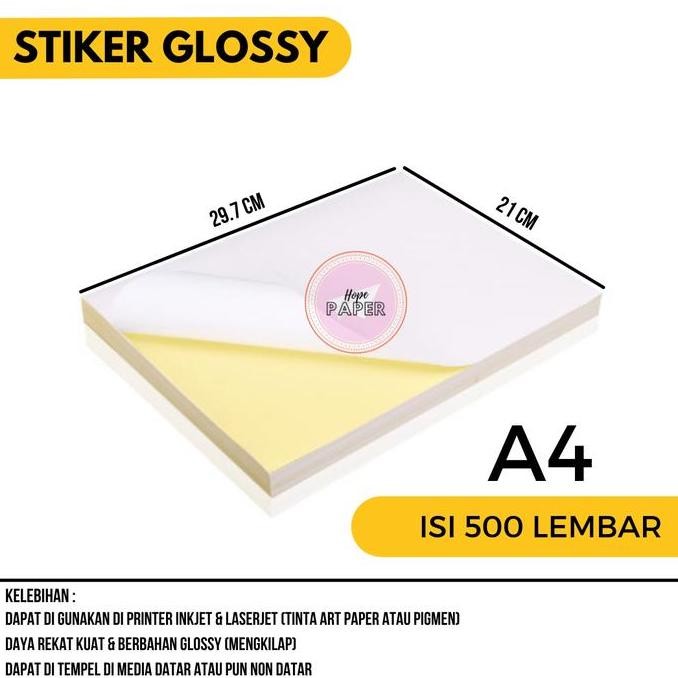 

Baru Kertas Stiker Glossy A4 Chromo - Stiker Cromo Printer Inkjet 500 Lembar