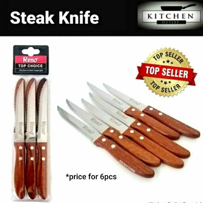 SALE PISAU STEAK SET 6PCS STAINLESS STEEL STEAK KNIFE ELEGANT