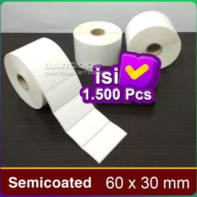 

Baru Label Stiker Semicoated 60X30Mm - 1 Line Isi 1 Slop Untuk Printer Label