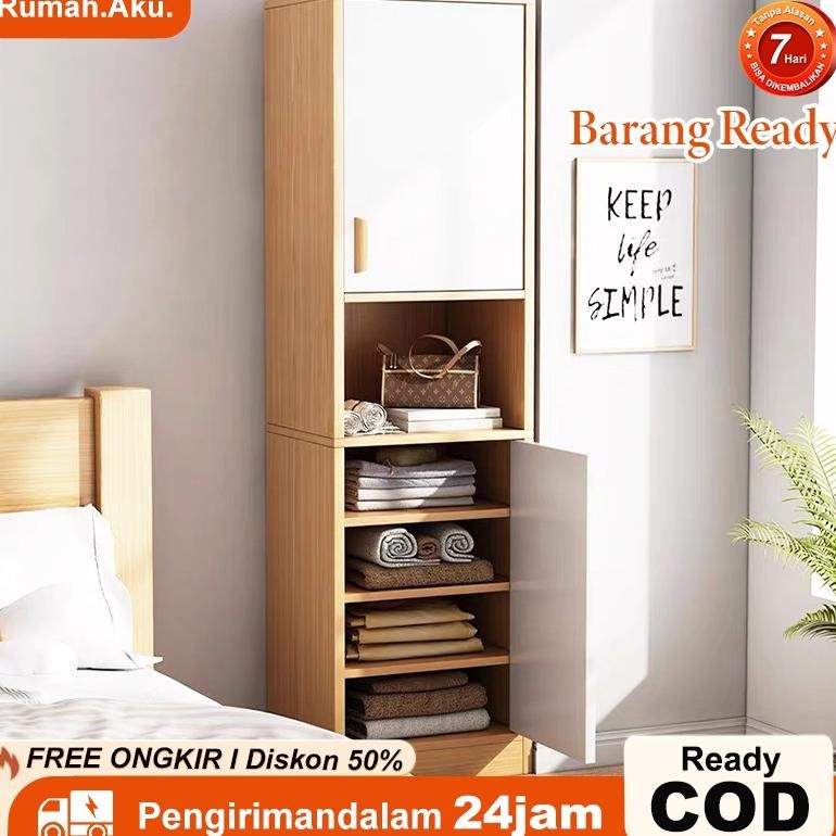 Lemari Pakaian 1 Pintu Lemari Baju Anak Kayu Lemari Kecil Estetik Lemari Penyimpanan Serbaguna