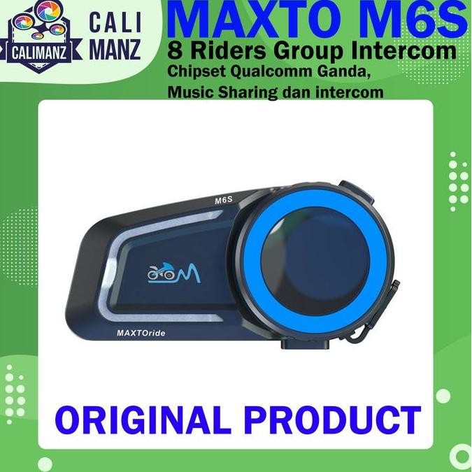Original Maxto M6S Intercom 8 Rider Helm IP67 Musik Sharing Qualcomm Chipset