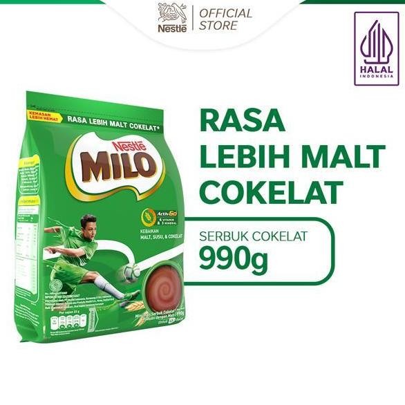 

terbaru nestle milo activ-go minuman susu coklat pouch 990g