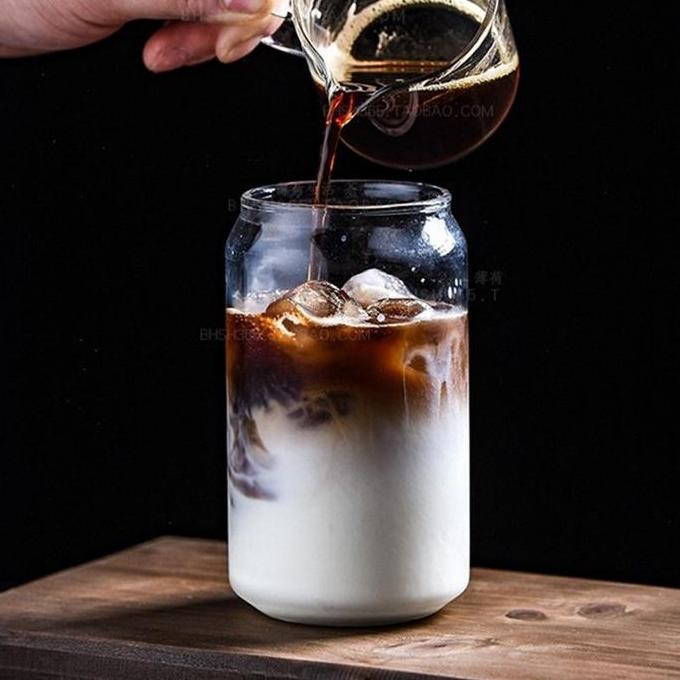 Original Gelas Kaleng Kaca | Gelas Bir Can / Mug Kaca Bentuk Kaleng Unik