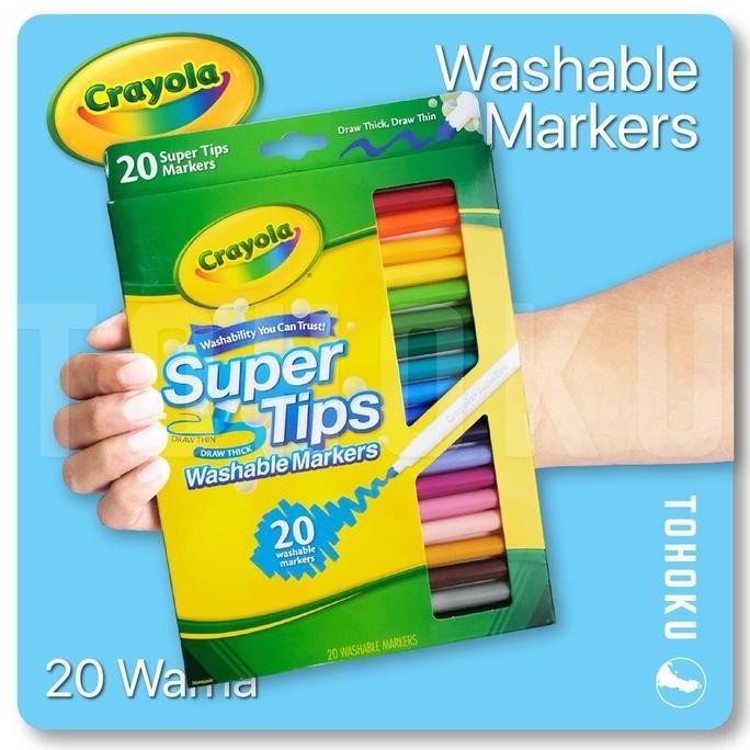 

CRAYOLA WASHABLE SUPERTIPS MARKER - 20 COLOR ORIGINAL DAN TERPERCAYA