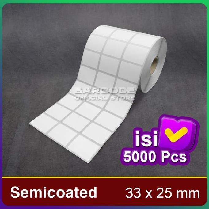

Baru Label Semicoated 33X25Mm 3 Line - Kertas Stiker Thermal 1 Slop
