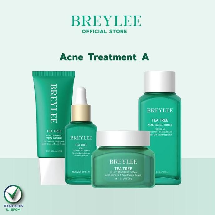 Asli [OFFICIAL] BREYLEE Paket Acne Treatment 4pcs - Serum & Skincare Wajah Berjerawat Pria Wanita