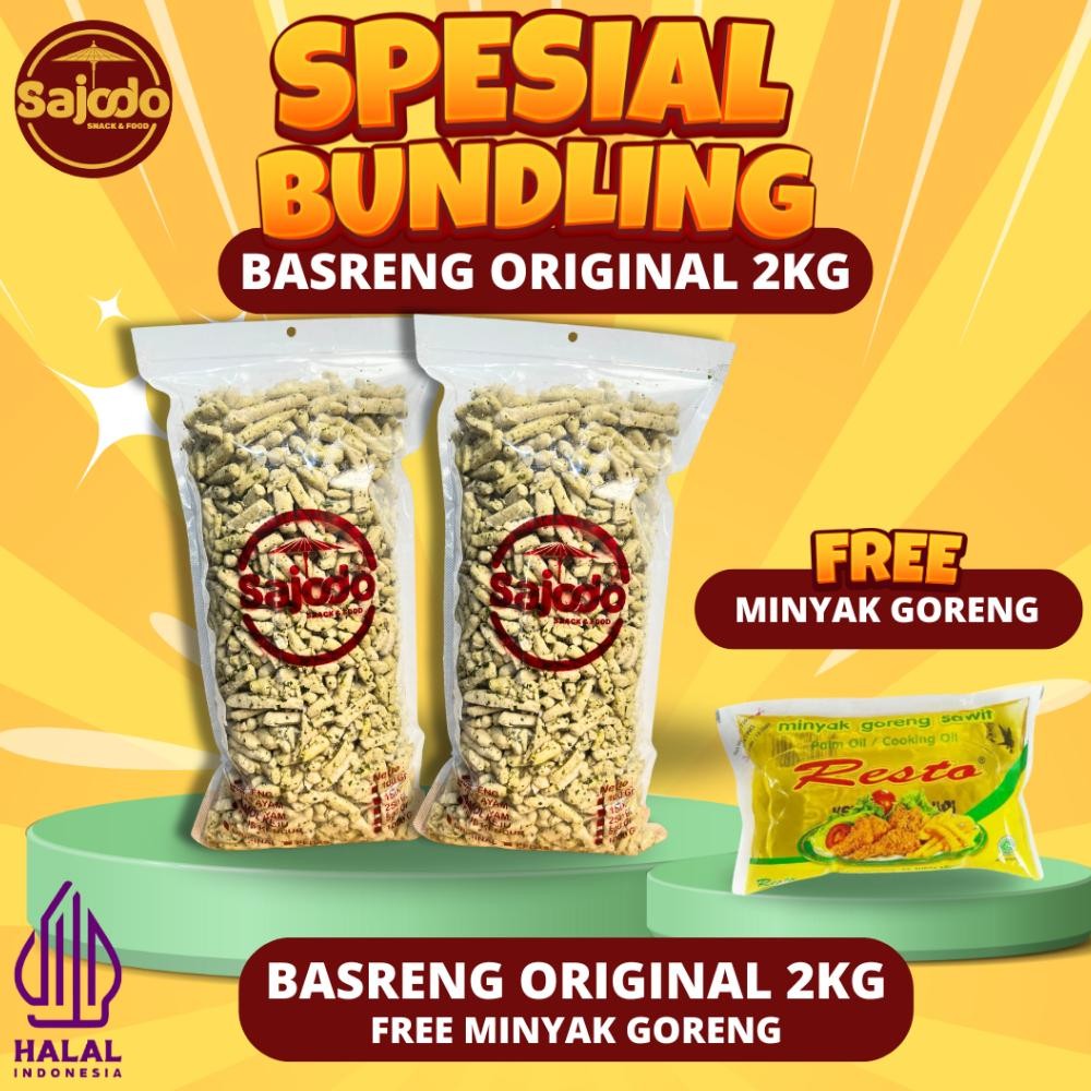 

Heatshrin Bundling Basreng 2 Kg + Minyak Goreng Pedas - Sajodo Snack & Food, Olahan Ikan Kuniran & Tepung Pilihan Makanan Cemilan Fx-45