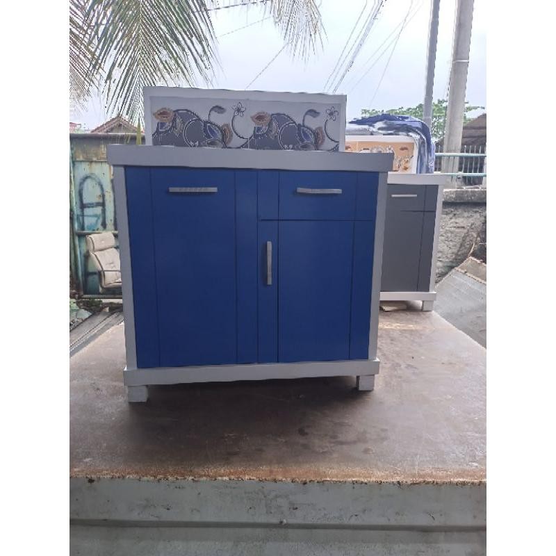 Meja Kompor. Rak Kompor. Rak Piring Sleding Rell Kompor Pintu 2 Kayu Kompor Tungku 2