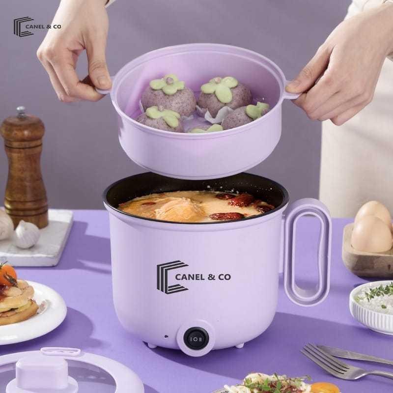 Canel & Co Panci Listrik Multifungsi 600 Watt Free Kukusan / Mini Rice Cooker Lapisan Teflon