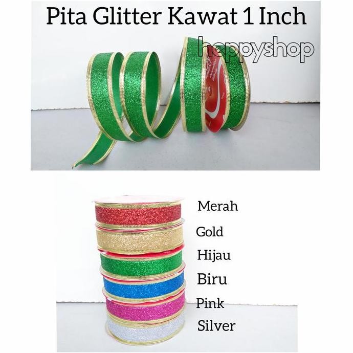 

+++++] Pita Glitter Kawat 1 Inch
