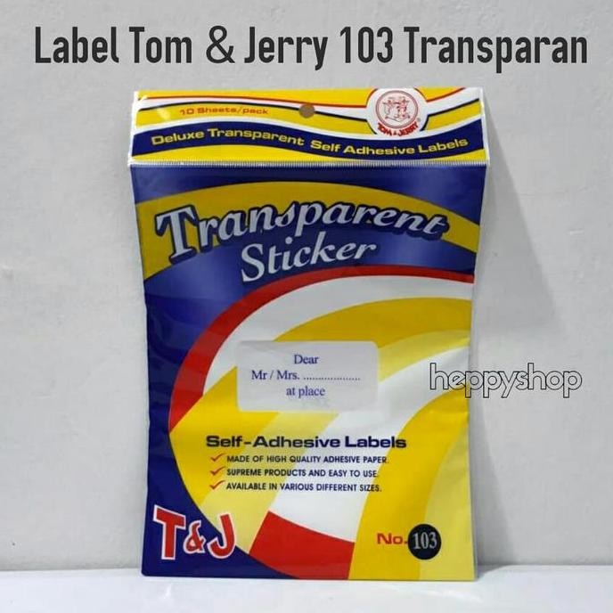 

cusss order] Label Tom & Jerry 103 Transparan