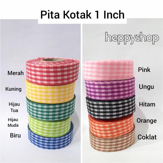 

*#*#*#] Pita Kotak 1 inch, Pita Motif Kotak