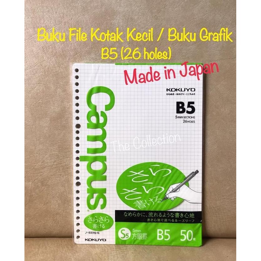 

ATK638KY JAPAN B5 50 lbr Buku Kotak Grafik Kertas File 26 holes 072104