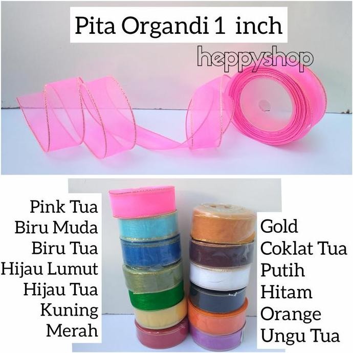 

:::::::] Pita Organdi List Emas 1 inch (2,54 cm)