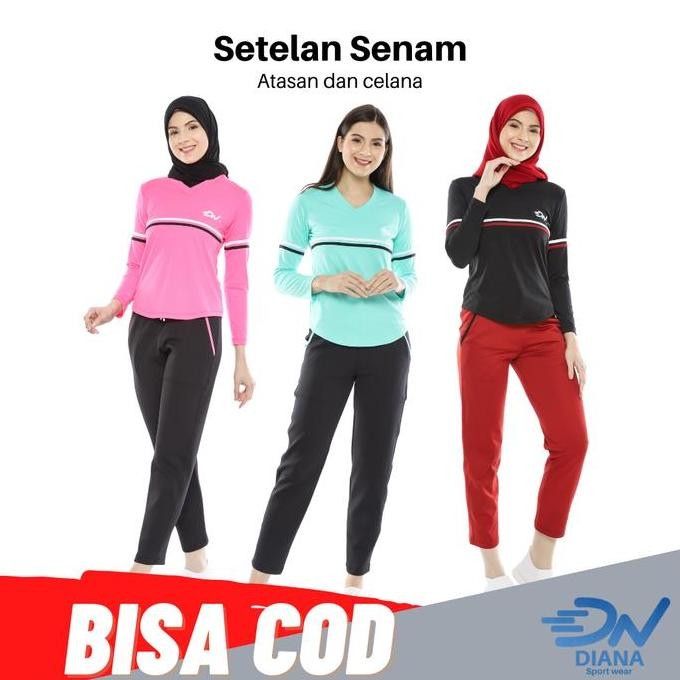 NEW Baju Senam Wanita Jumbo / Setelan Olahraga Hijab Wanita