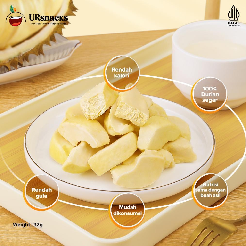 

URSNACKS Bundle Of 2 - Freeze Dried Keripik Buah Strawberry + Durian